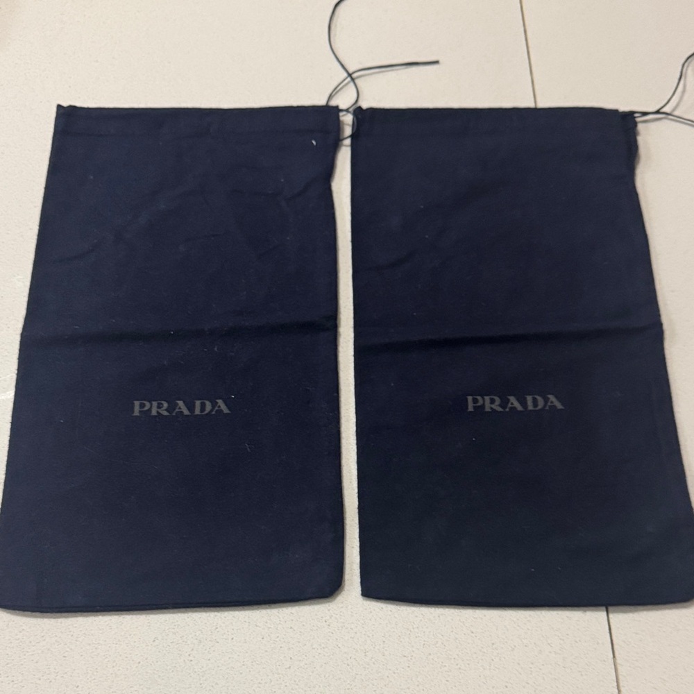 Prada navy blue Drawstring dust bag x 2